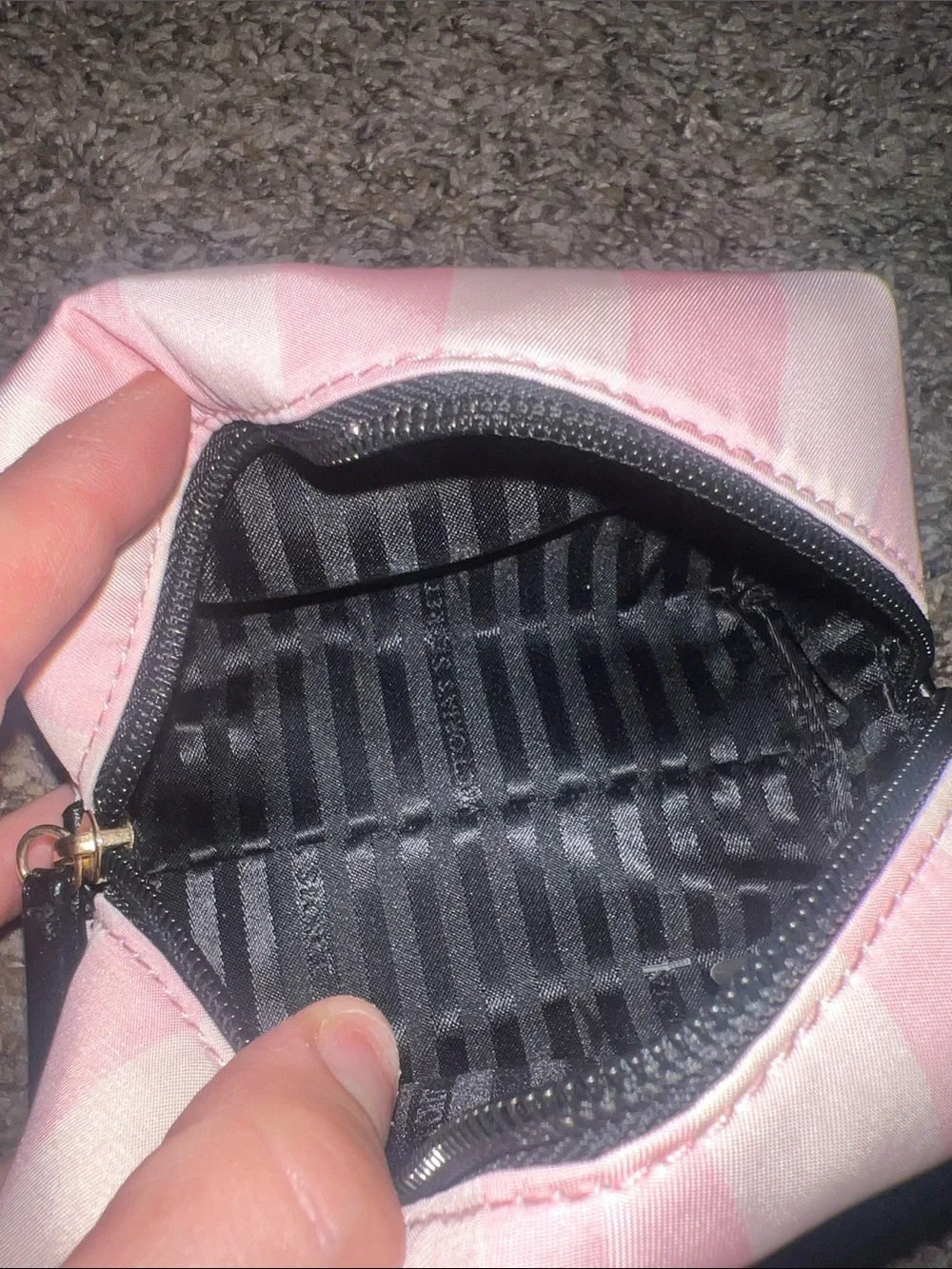 Polyester cosmetic pouch, Victoria's Secret Heritage Stripe